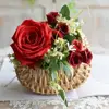 Willow Rattan Woven Basket Wicker Half Moon Storage With Handle Sturdy Small Flower Basket Flower Basket Picnic Container 5