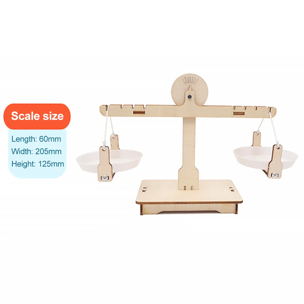DIY Balance Scale Lever Wooden Weighing Scale Science Math Teaching Early Educational Balancing Toy for Students Kids
