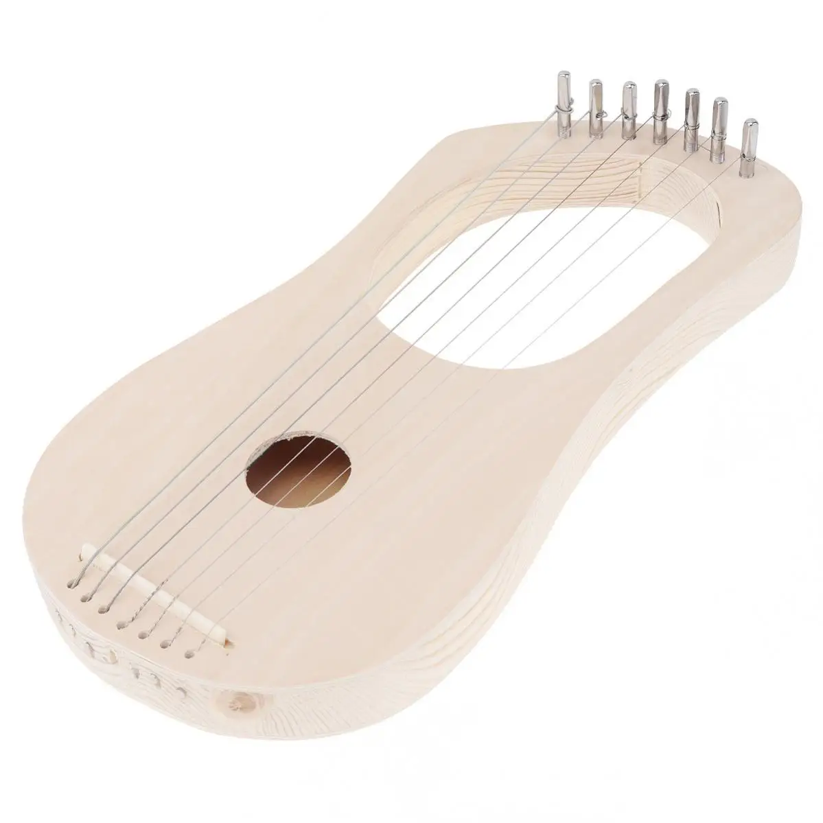 7 Strings Lyre Harp DIY Kit Solid Basswood String Instrument Handwork Painting Assembly for Beginner Children Fun Toy Art