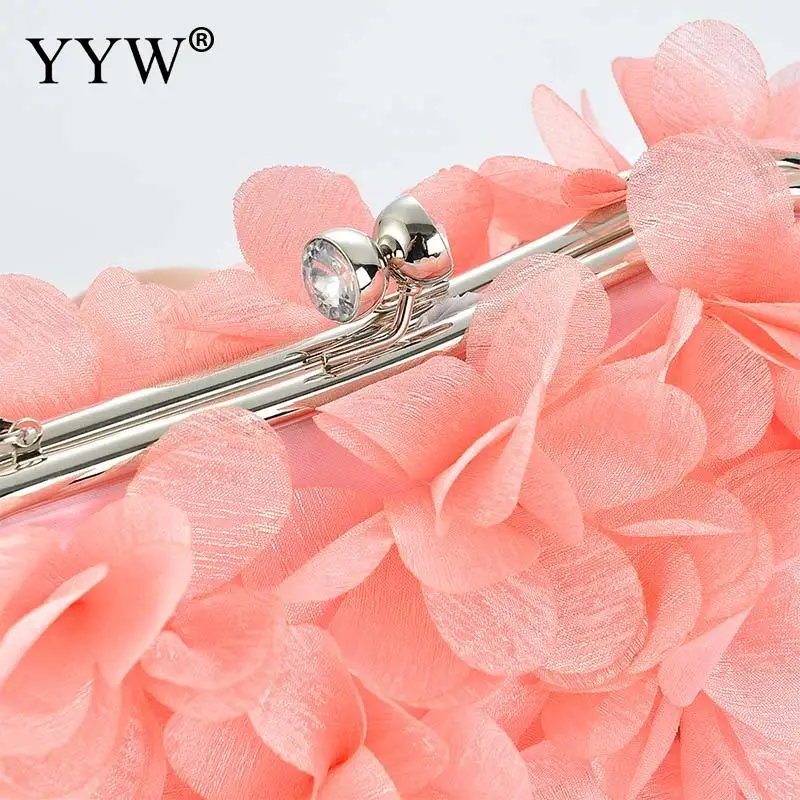 Fashion Brand Floral Bride Handbag Soft Cloth Metal Top Clutch Purse Bag Casual Solid Color Flower Tote Bag Crossbody Satchels