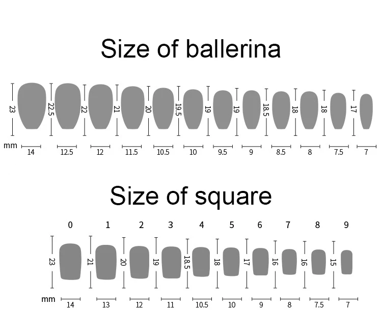 24PCS Design Press On False Nails Kit Coffin Art Tips