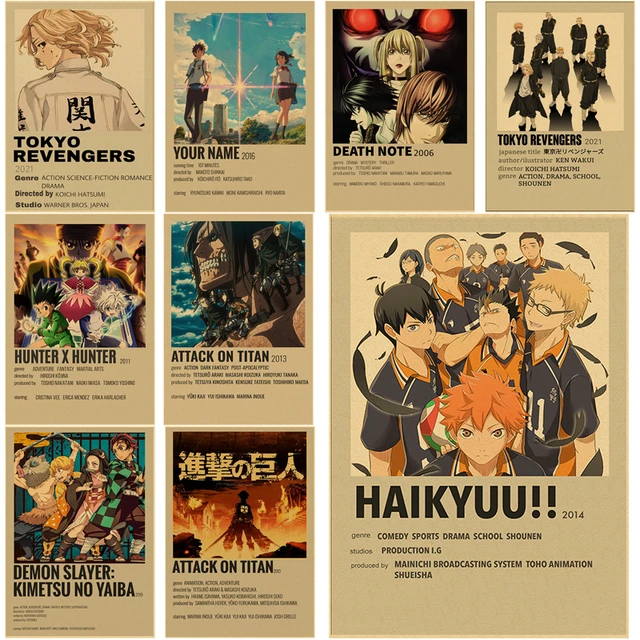 2023 calendário anime poster personalizado posters haikyuu! Death note  auto-adesivo decoração da sala de casa arte estética adesivo de parede -  AliExpress