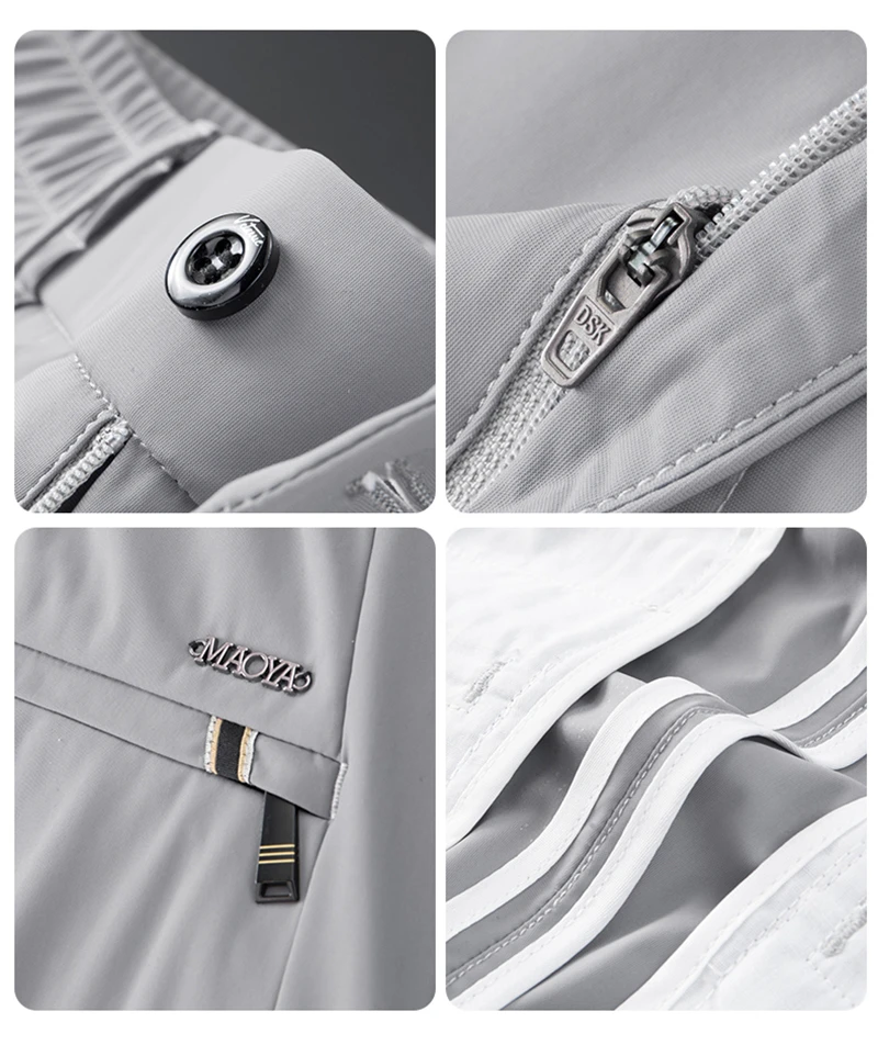 Description Picture 4 of itemSummer Joggers Men Thin Ice Silk Fabric Four-sided Elastic Casual Pants Cargo Trousers Streetwear Sweatpants