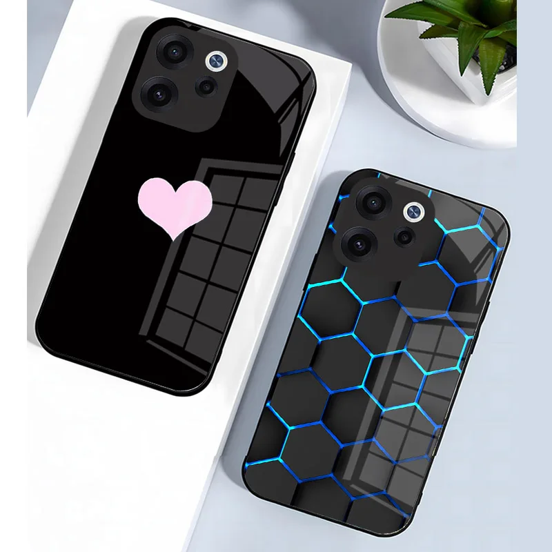 Luxury Shockproof Tempered Glass Phone Case with Full Camera Protection