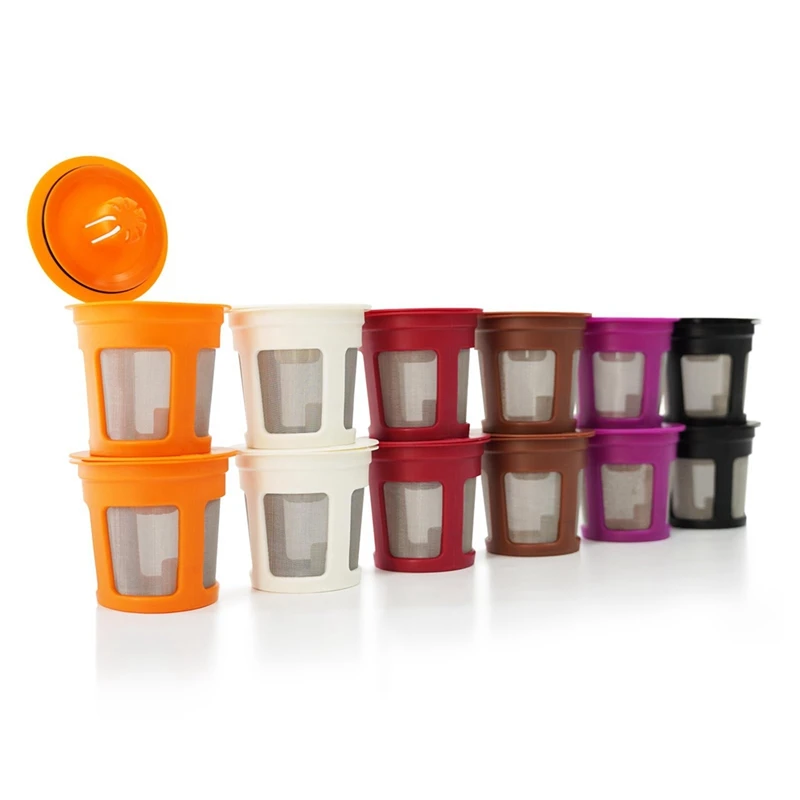 

Многоразовые чашки K для кофеварки Keurig, 12 шт., универсальные многоразовые фильтры K, прочные, легкая установка