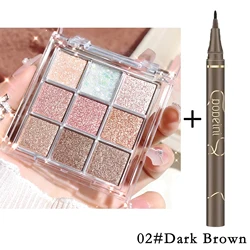 Pearlescent Fine Glitter Highlighter Eyeshadow Palette - Long - Lasting, Water & Sweat Resistant (Combination 02)