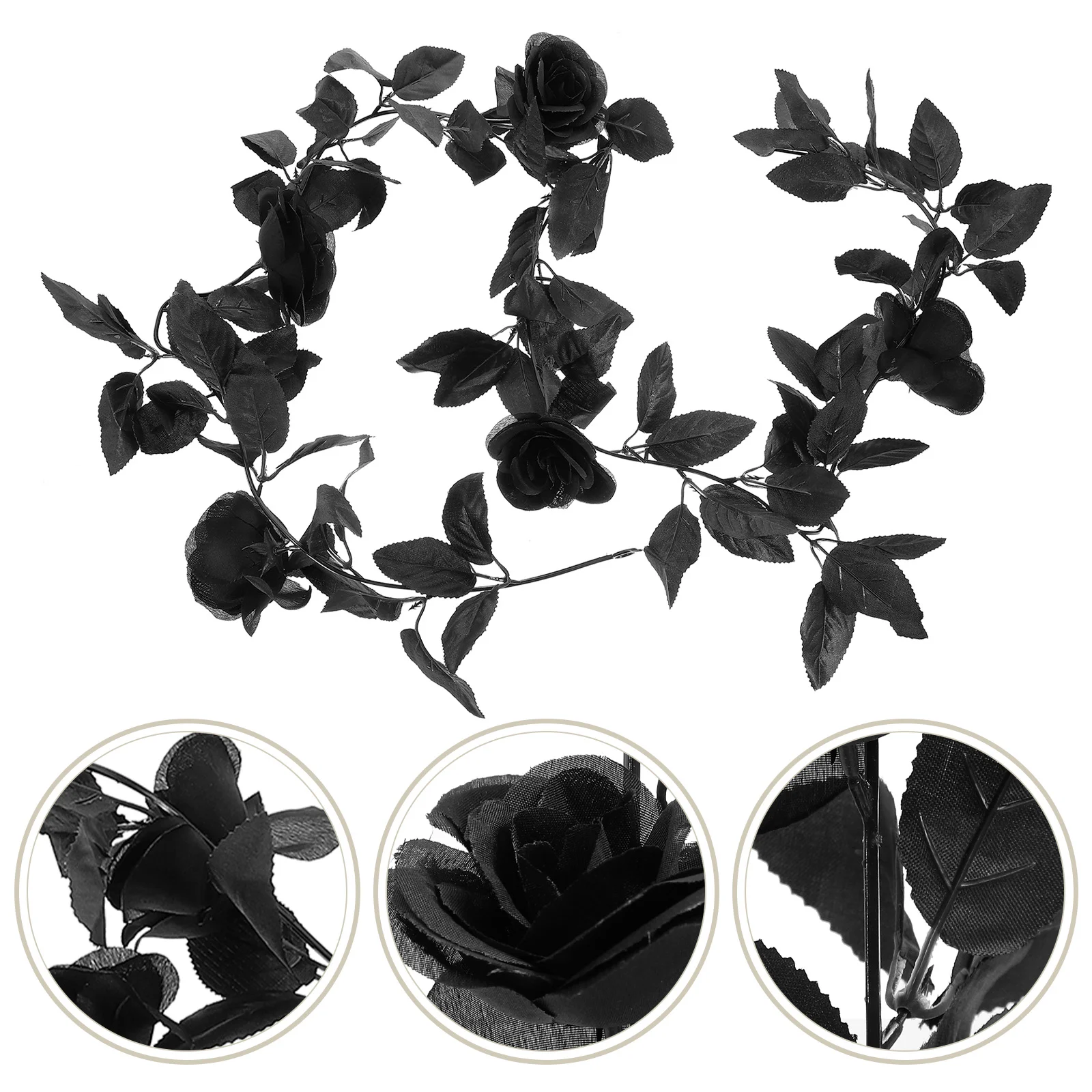 

Reusable Widely-used Novelty Rose Vines Decoration Artificial Rose Vine Black Fake Rose Vine Rose Vine for Photo Prop Home Decor
