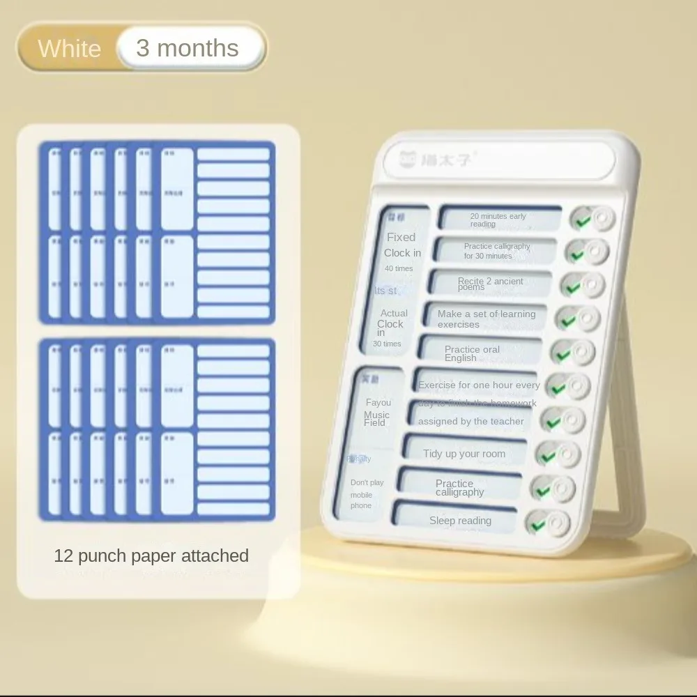 To Do List Checklist Board with 12 Cardstock, Check List Memo Board Chart Memo,Detachable Reusable Plastic Planner