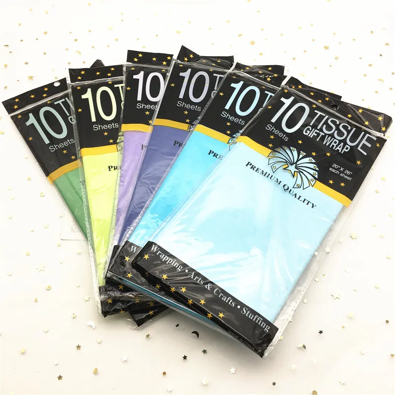 10Sheets/bag Tissue Paper Flower 50*66cm Gift Packaging Home Decoration Festive Party Wedding DIY Supplies