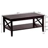 Coffee Table with Thicker Legs, Espresso Wood Coffee Table with Storage for Living Room 40 Inches 2