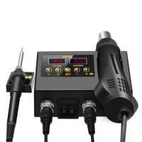 8898 SMD Rework Soldering Station 2 In 1 Hot Air Soldering Iron LCD Digital Display Welding Station For BGA PCB IC Repair 8586D 2