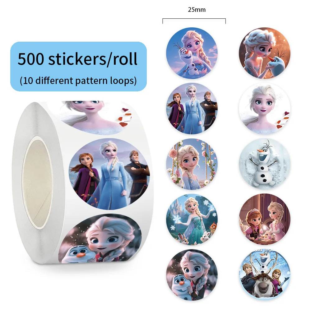 Autocollants La Reine des Neiges | Elsa, Anna, Olaf | 500 pcs