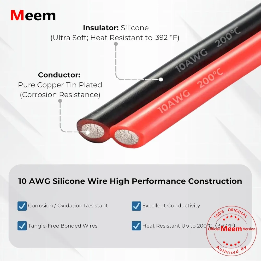 Câble solaire XT90 12 AWG 0.5/1/2m pour générateur portable