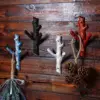 American retro tree branch decoration wall mounted coat and hat rack entrance wall decoration wall cast iron hook 4