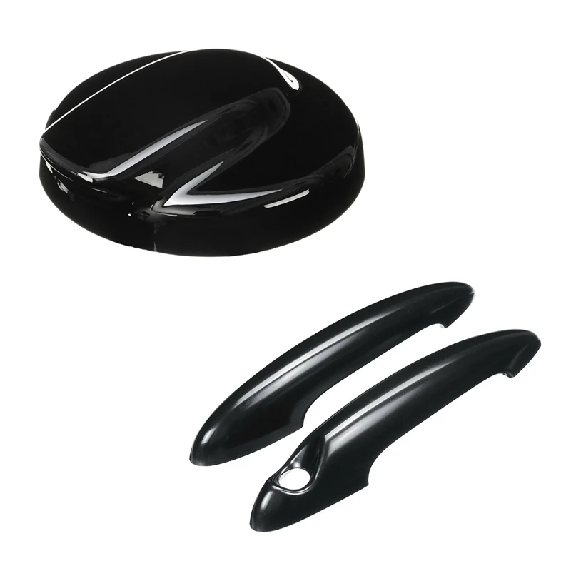 

2Pcs ABS Black Door Handle Cover For MINI Cooper S R50 R53 R56 & 1Pcs Black Fuel Tank Cap Cover For BMW Mini Gen 2 R56 For Coope