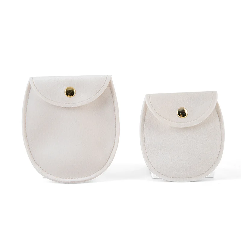 Velvet Snap Button Jewelry Pouch - Elegant Necklace and Bracelet Storage Bag