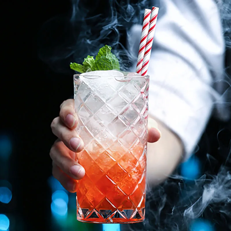 European Embossed Engraved Colin Cup, Straight Body Cocktail Cup, Juice Cup, Long Island Iced Tea Cup, Gold Tangli Mojito Cup