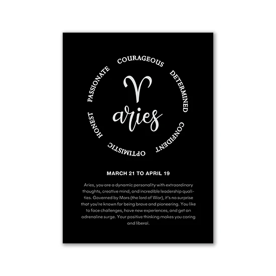 Nordic Zodiac Constellations Inspirational Canvas Art Print