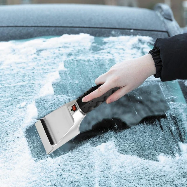 Antislip Handle Green Rubber Car Window Ice Scraper Snow Removal Tool
