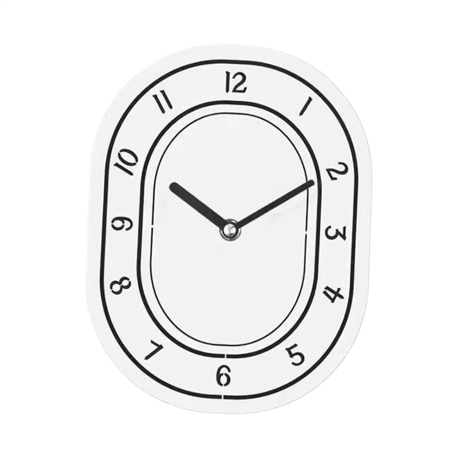 Oval Wall Clock, Wall Hanging Clock Accessories Minimalist Stylish Wall Clock, Decorative Clock for Bedroom, Bathroom Kitchen