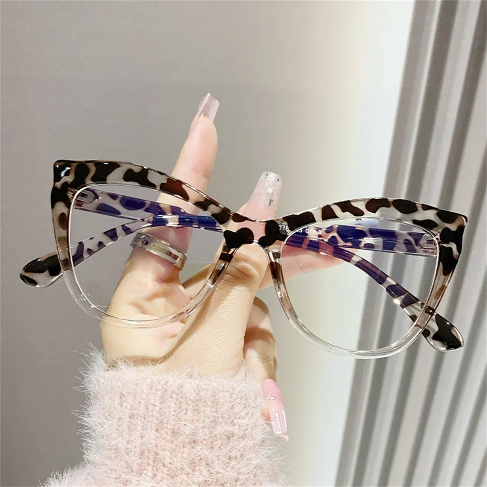 New Cat Eye Glasses Frame Women Fashion Gradient Color Eyeglass Frame Anti Blue Light Glasses Computer Goggles Gifts