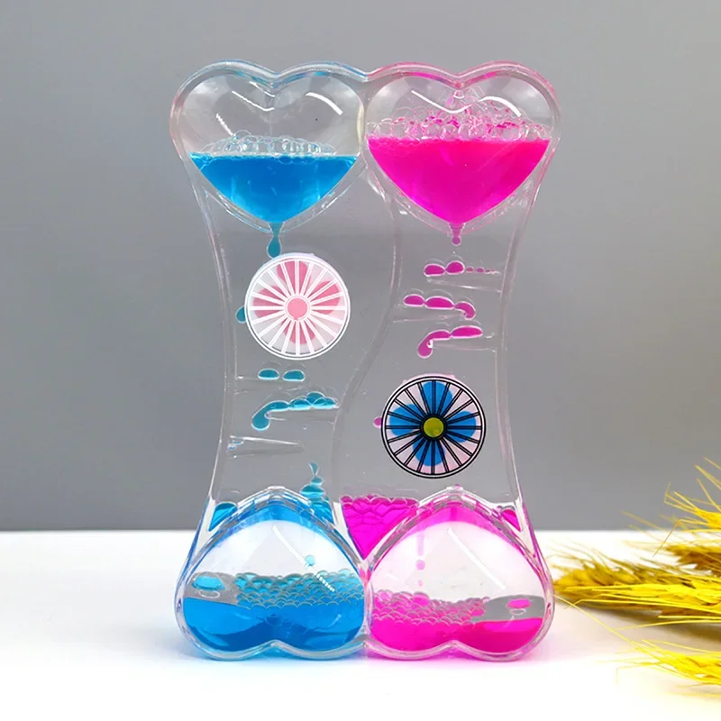 Ornament Crafts Liquid Oil Leakage Drops Peach Heart Acrylic Plastic Student Gifts Children's Toy Festival
