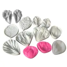 

Set of 5 Flower Veining Silicone Mold Fondant Rose Veined Mold for Cake Decoration dropshipping