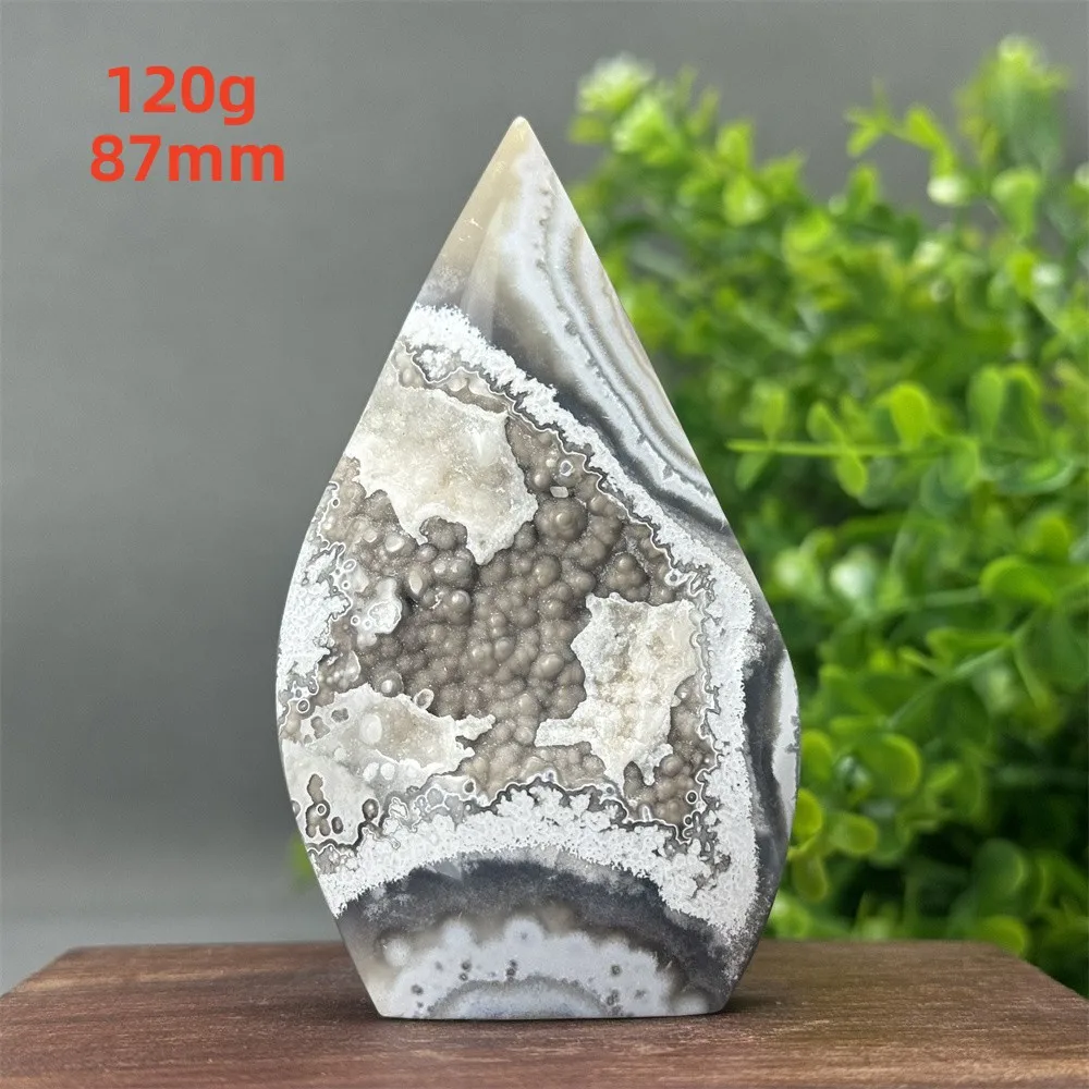 천연 멕시코 쿼츠 레이스 마노 프리 폼 토치, 홈 데코 레이키, 영적 명상, 치유 요술, 풍수 장식 