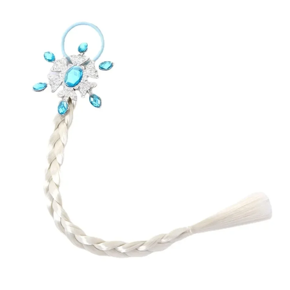 Girls Snowflake Hair Bow Kids Rainbow Hair Tie Princess Accessories