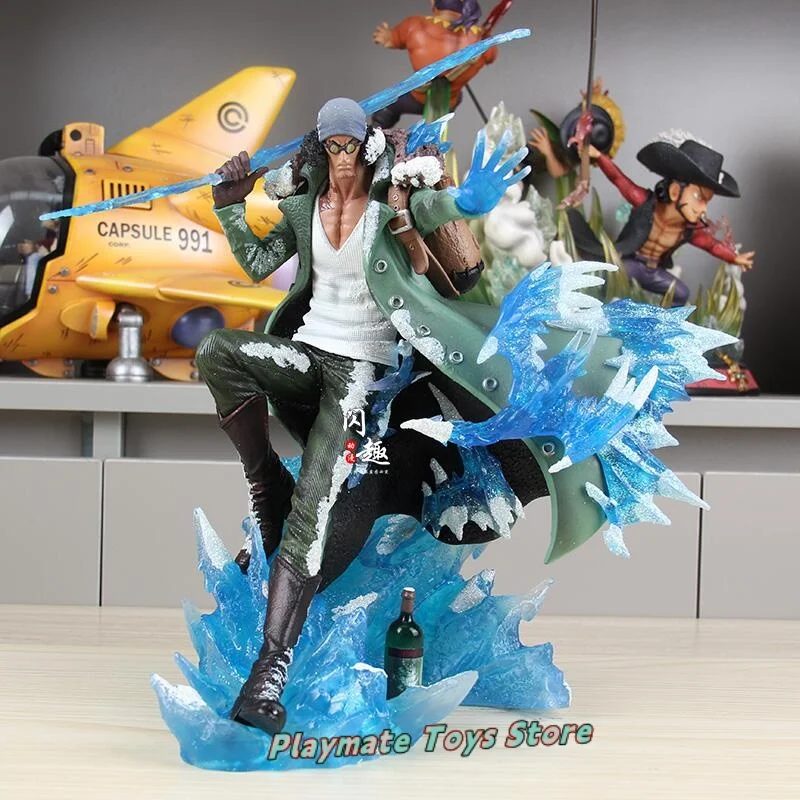Aokiji Kuzan Action Figurine One Piece Anime Figure Gk Pvc 2 Heads