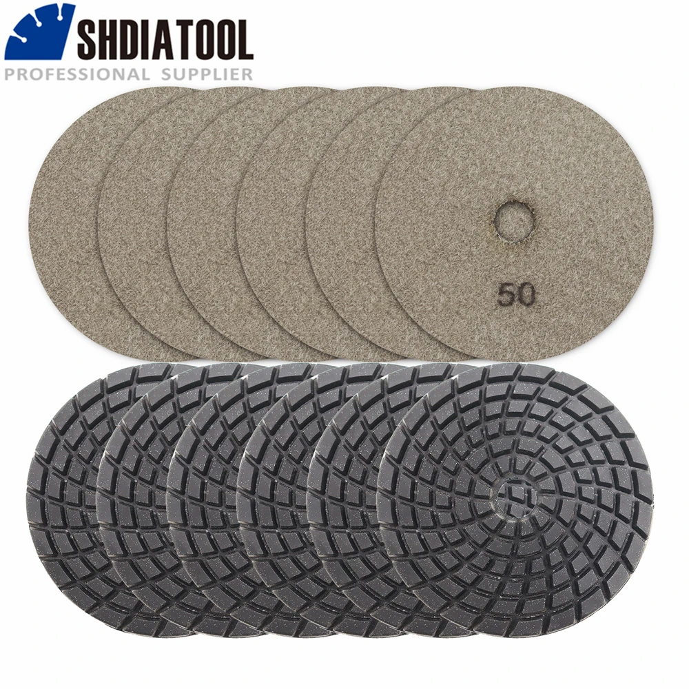 Diatool 12pcs 4inch Diamond Resin Bond Concrete Polishing Pads 50