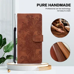 Embossed Magnetic Flip Leather Wallet Phone Case - Google Pixel 5a 5G (Brown)