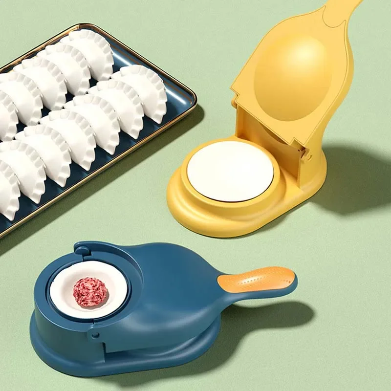 2in1 Dumpling Maker DIY Wrapper Presser Manual Ravioli Empanadas Dough Skin Molder Machine Multi-function Household Kitchen Tool Kitchen Accessories Noodle Press