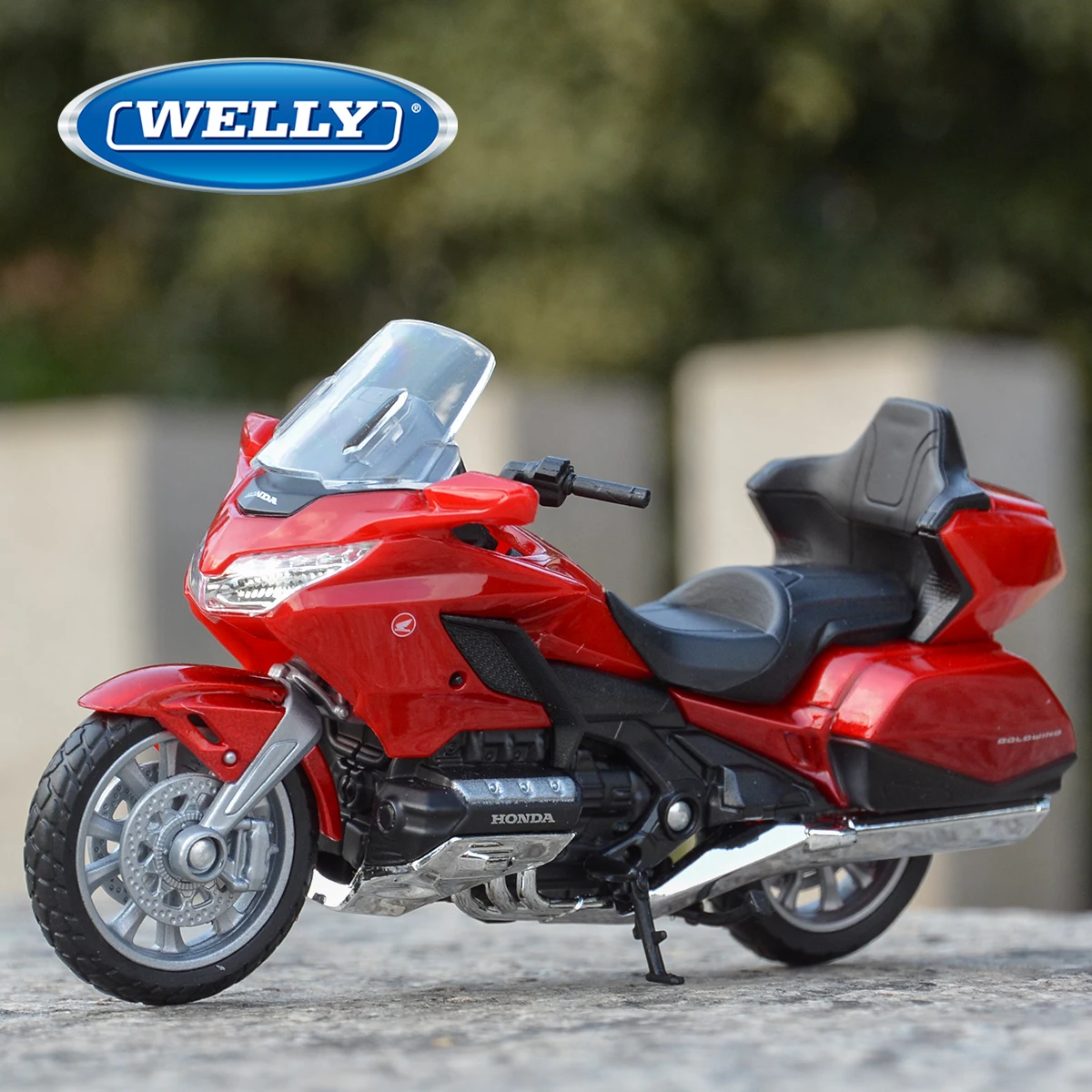 Welly 1:18 2020 Honda Gold Wing Red Die Cast Vehicles Collectible Hobbies Motorcycle Model Toys