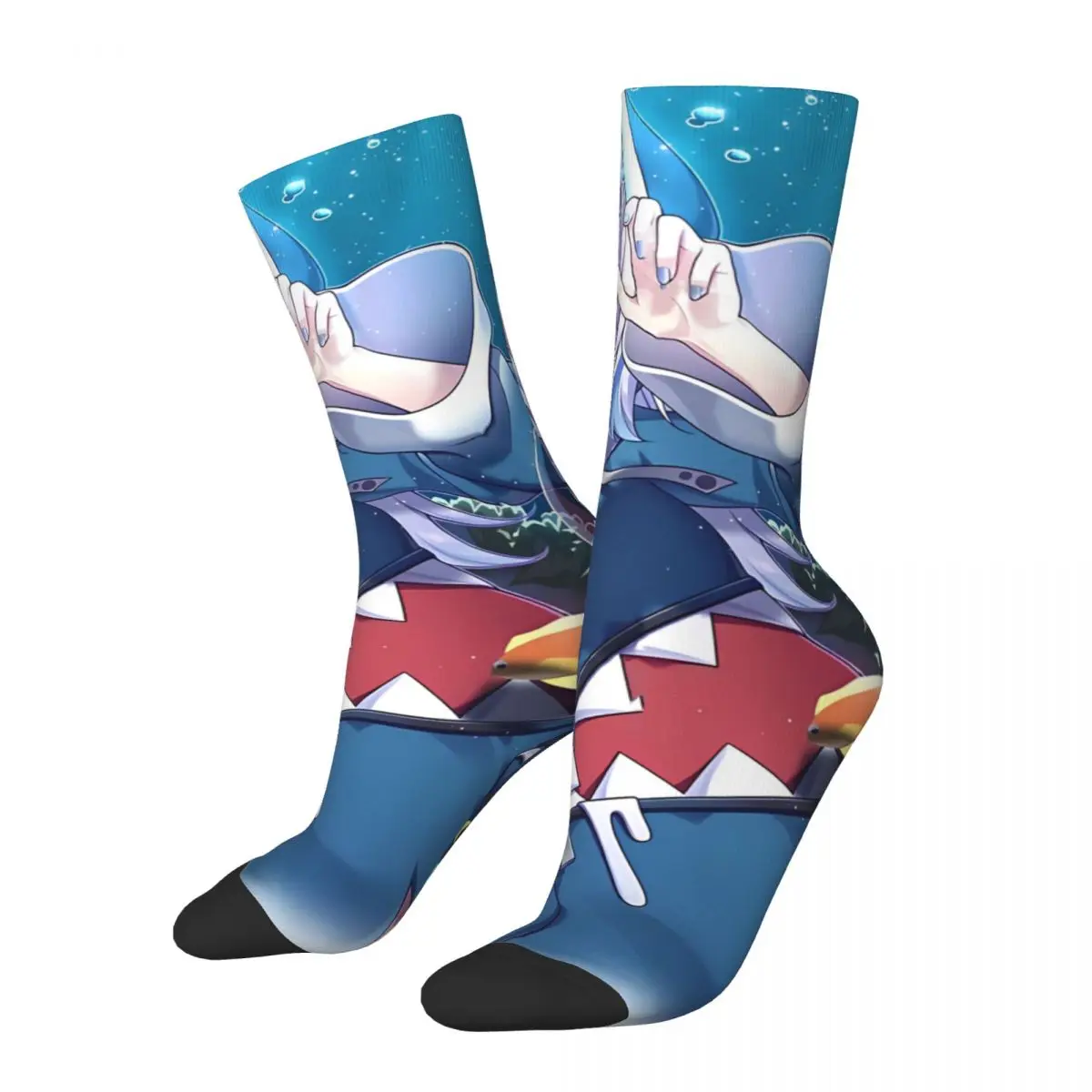 

Hololive Anime Gawr Gura Cute Men Women Socks Windproof Novelty Spring Summer Autumn Winter Stockings Gift