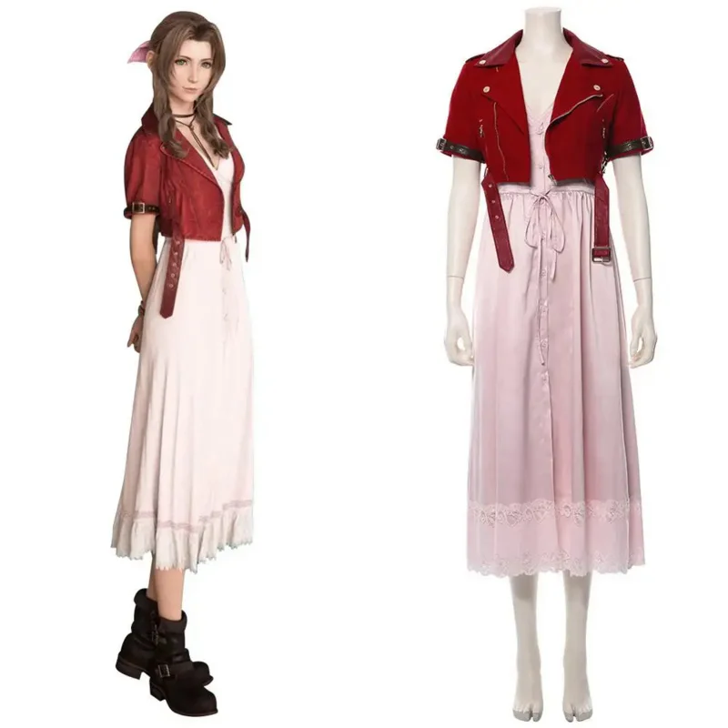 

Костюм для косплея Ретро Фэнтези VII Aerith gainsborо, платье для взрослых женщин и девочек, наряд, карнавальный костюм на Хэллоуин, костюм для косплея