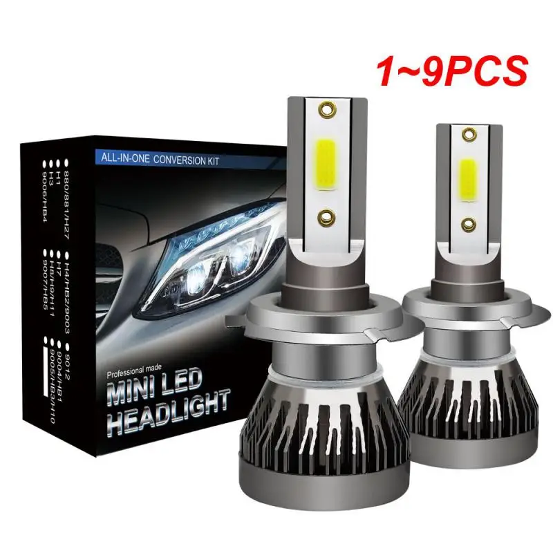 

1 ~ 9 шт x H7 светодиодный набор для преобразования фар COB лампа 120 Вт 6000 лм белые лампы для автомобильных фар высокой мощности K (светодиодный) Автомобильные фары