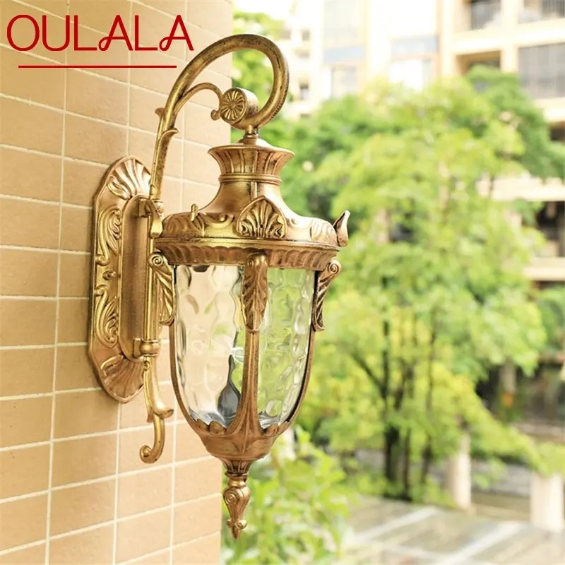 

OULALA Outdoor Wall Lamp Classical Retro Bronze Lighting LED Sconces Waterproof Decorative for Home Aisle