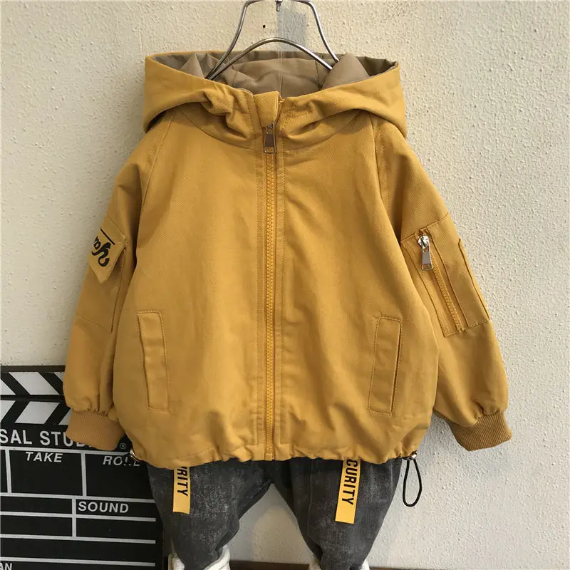 

Boys Fashion Outerwear Spring Autumn Children Casual Cotton Hoodies Clothes Baby 2-8 Yrs Kids Sports Coat Toddler Jacket Outfit