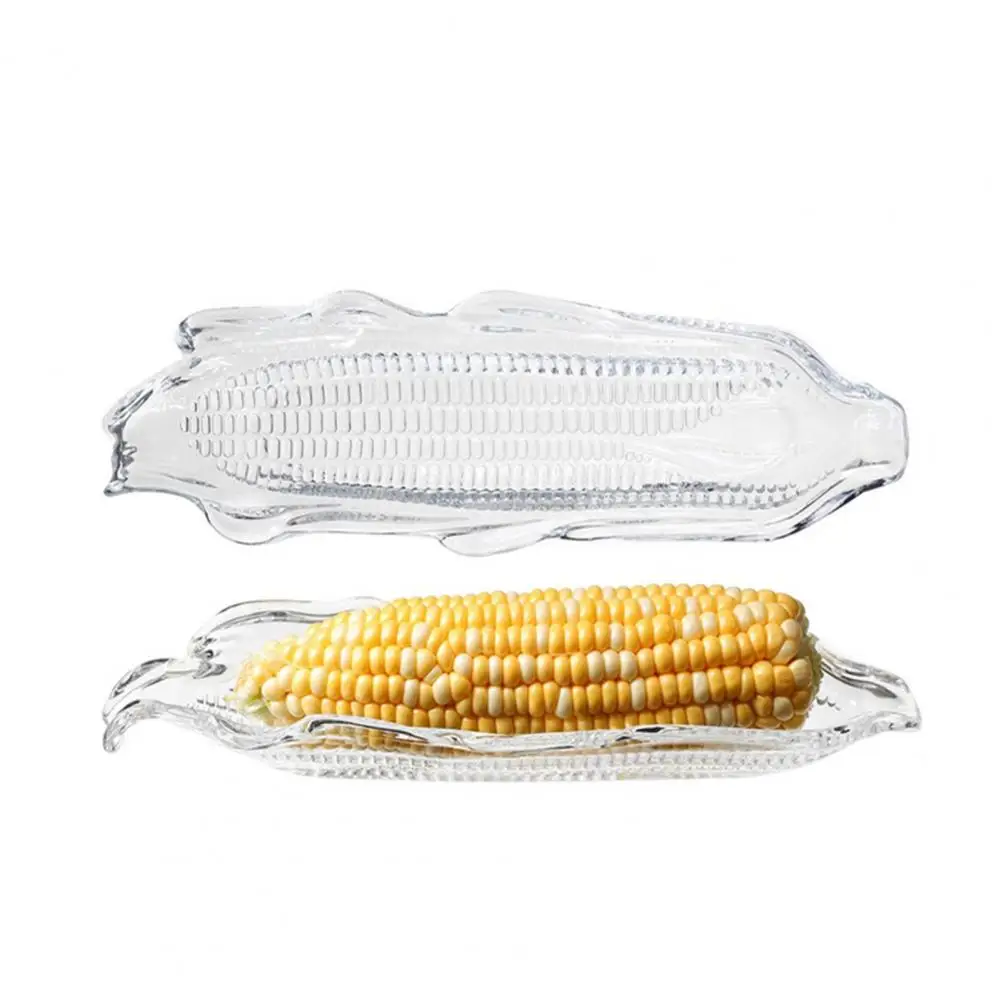 Transparent Corn Trays Fork Corn Skewer Stainless Steel Holders On The Cob Skewers Fruit Forks Outdoor Barbecue Tool