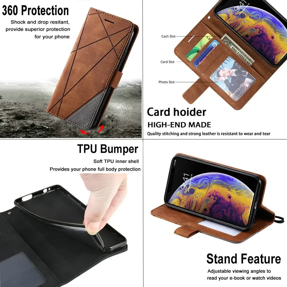 Luxury Case Business Leather Book Funda for Xiaomi Poco C75 4G 2024 Flip Cover Mi Phone C65 C55 C51 C40 C31 C 40 75 Magnet Etui 6