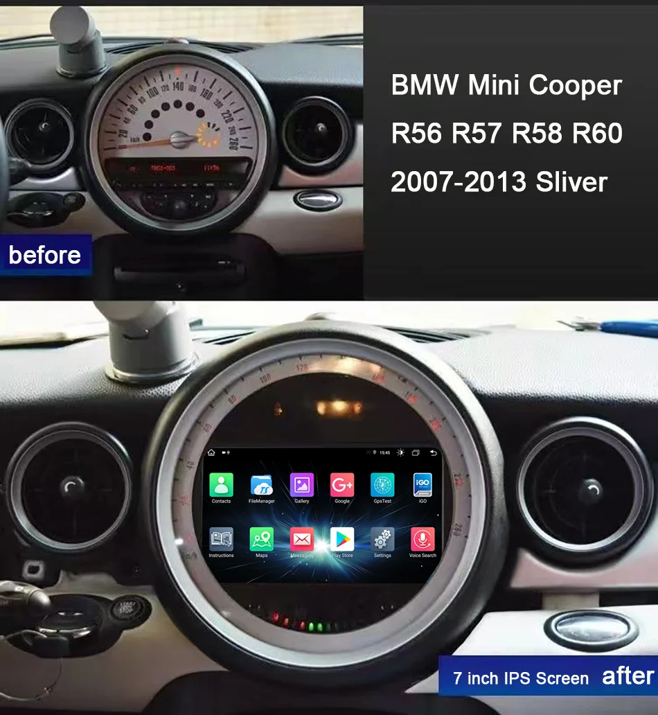 BMW ̴  R56 R57 R58 R60 2007-2013 ǹ  ī÷, DSP, 8GB, 128GB, 7 ġ, ȵ̵ 13.0, ڵ  ÷̾, Ƽ̵