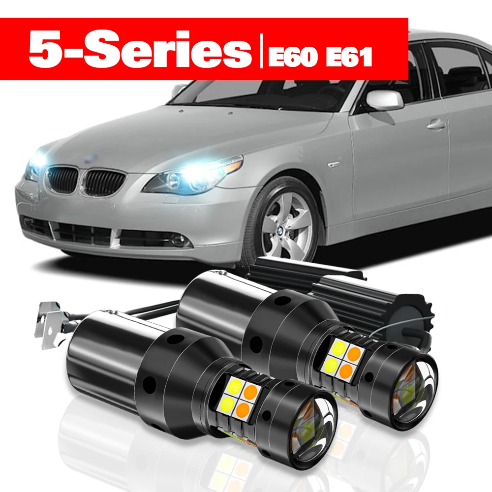 

For BMW 5-Series E60 E61 Accessories 2pcs LED Dual Mode Turn Signal+Daytime Running Light DRL 2002 2003 2004 2005 2006 2007 2008