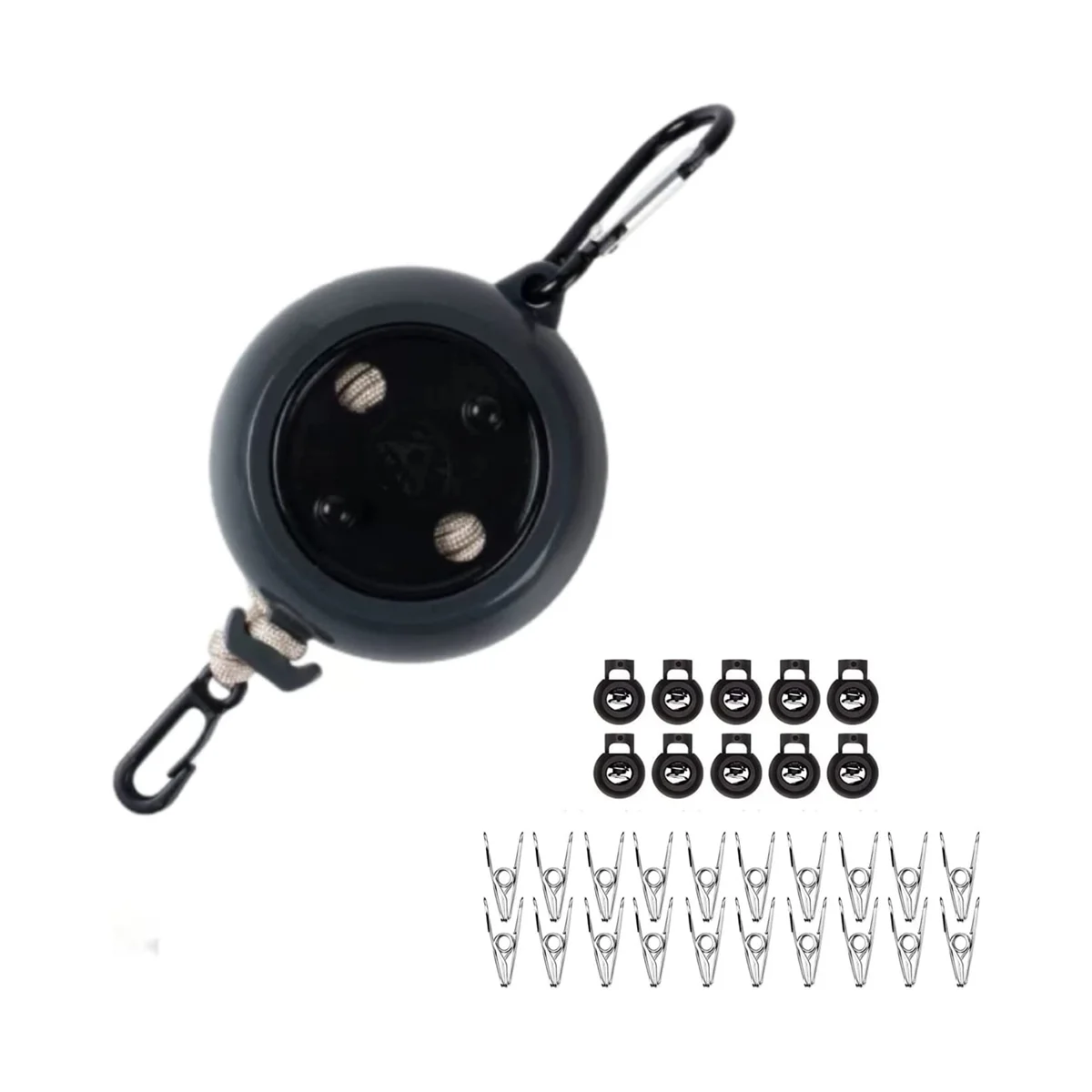 

Extendable Clothes Line, 8 M Retractable Clothes Line, Portable Travel Dryer, with 10 Fixed Buckles and 20 Clothes Pegs