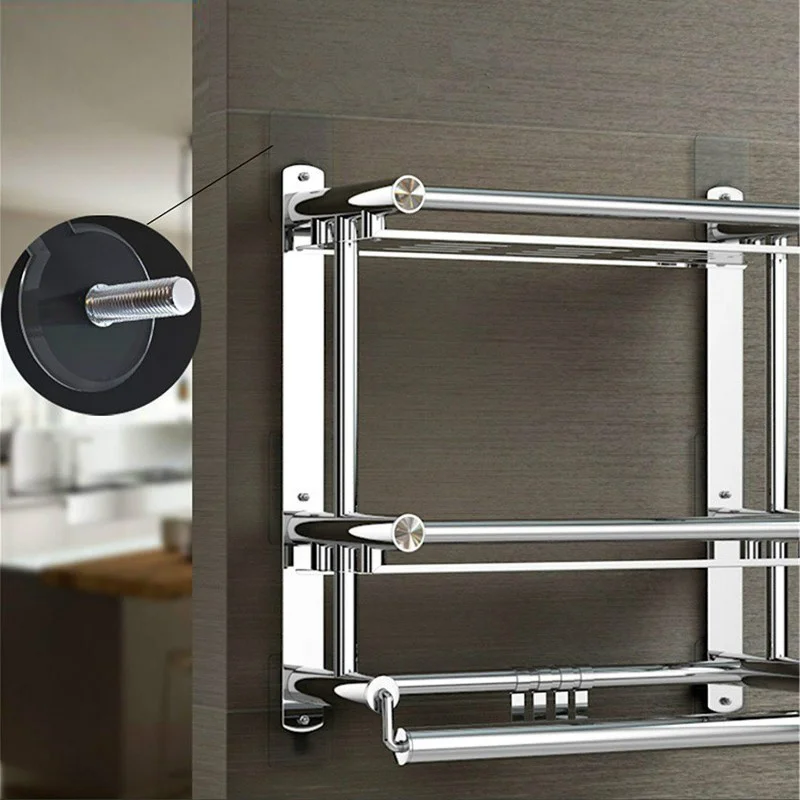 Heavy Duty No Drill Screw Stick-On Punch Nail Screw Strong Adhesive No Trace Bathroom Kitchen Nailless Wall Hook Rods 2pcs