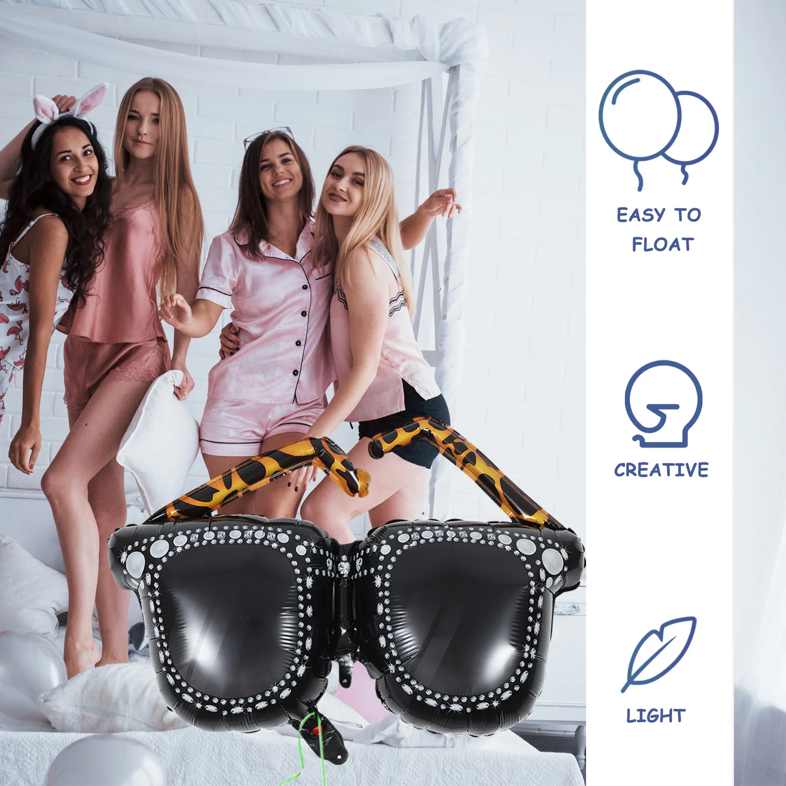 

Gadpiparty Balloon Toys 3Pcs Sunglasses Balloons Blow Up Glasses Toys Inflatable Rock Star Foil Balloons 90S 80S Theme Party