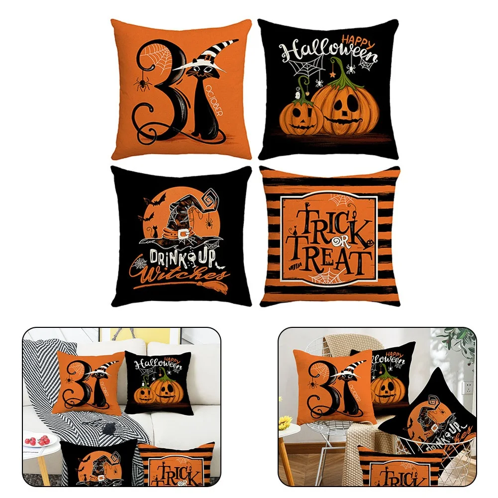 Pumpkin Trio - Decorative Pillow Cover - 18x18 inches – Cotton and