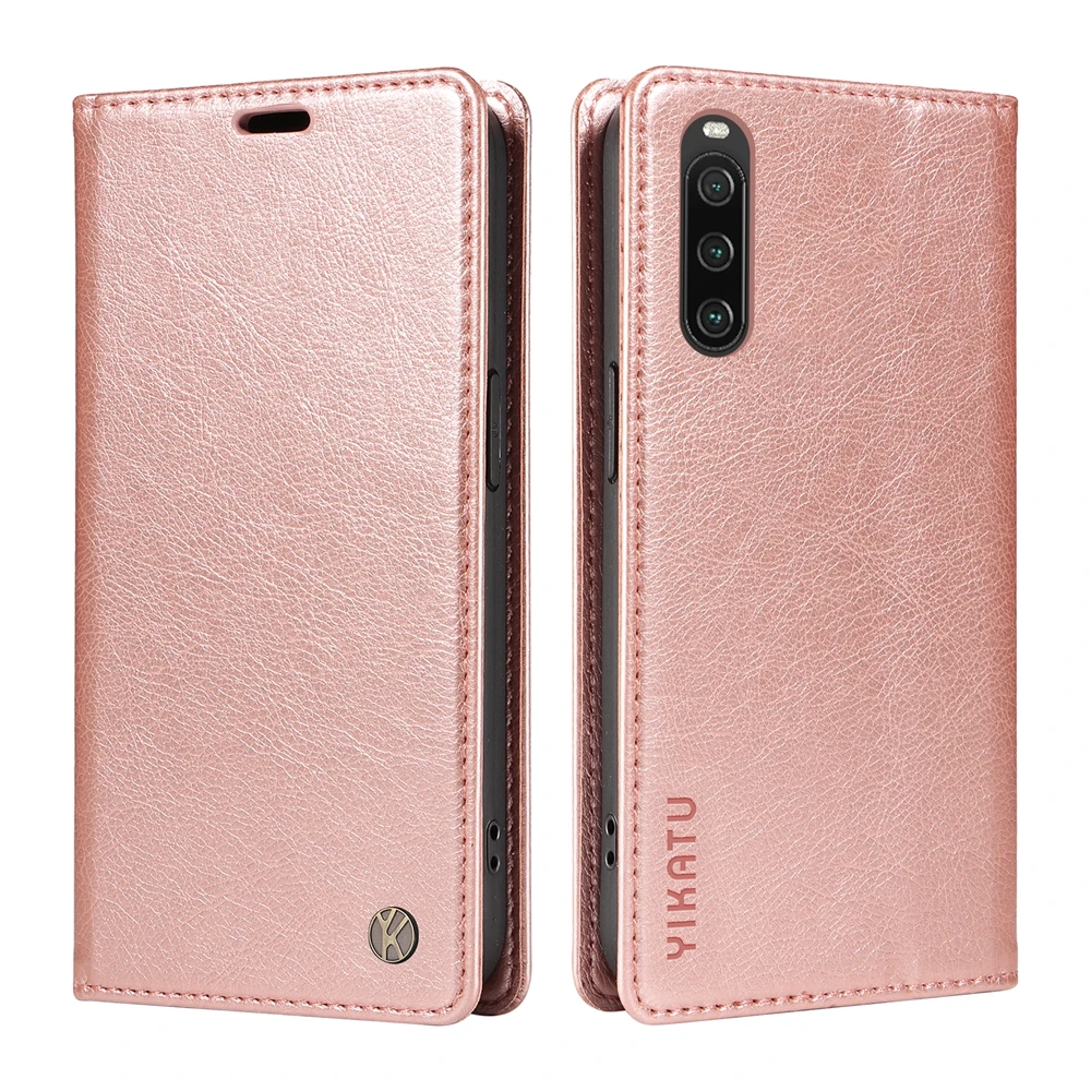 Premium Litchi Stria Leather Magnetic Wallet Flip Case