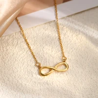 DGIDDK – collier avec pendentif symbole infini en acier inoxydable pour femmes, 8 personnages, adapté à un usage quotidien, chaîne de clavicule, bijoux 5