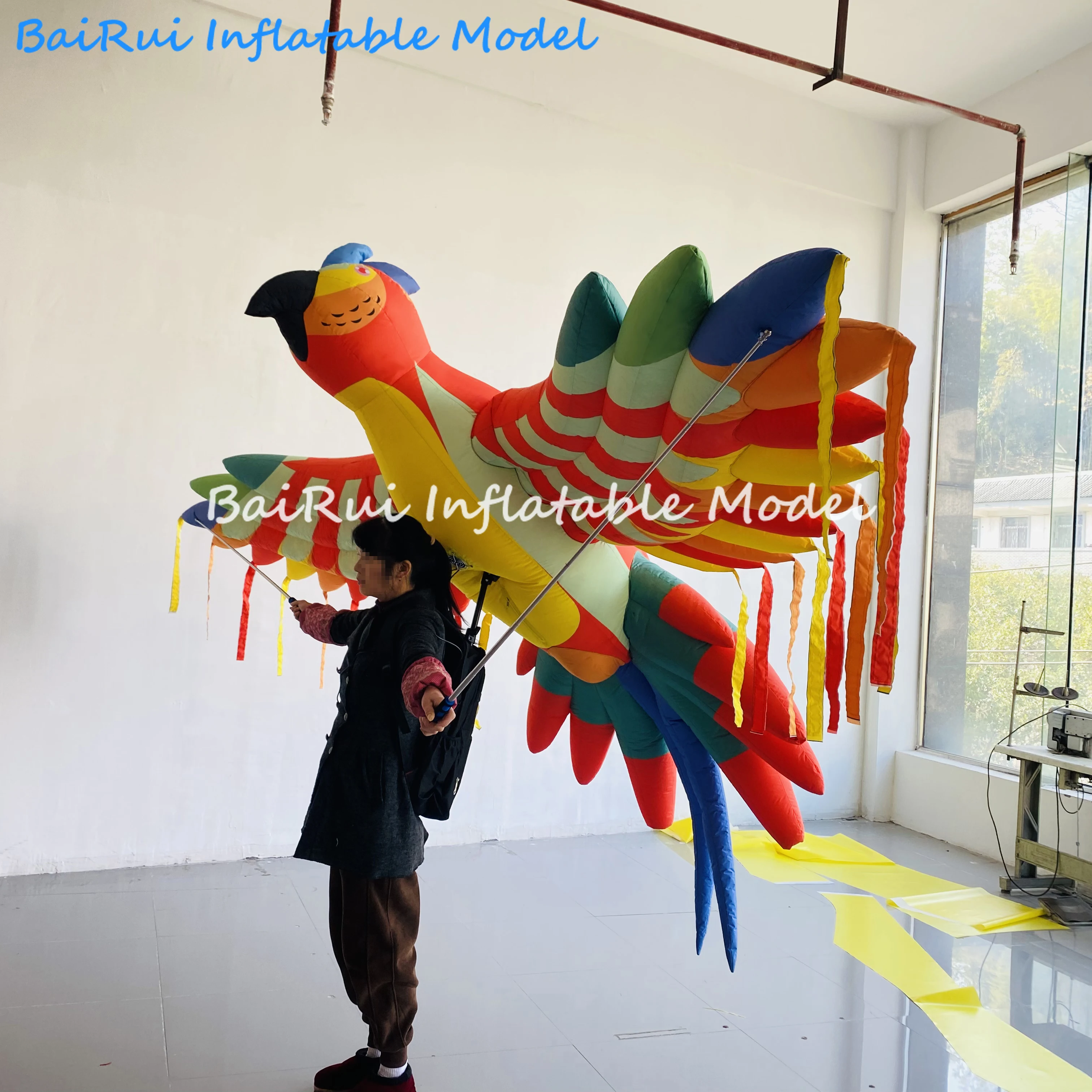 Giant Inflatable Parrot Air Blow Colorful Flying Bird Eagle Balloon Playground Event Performance Puppet Stage Decor Advertising